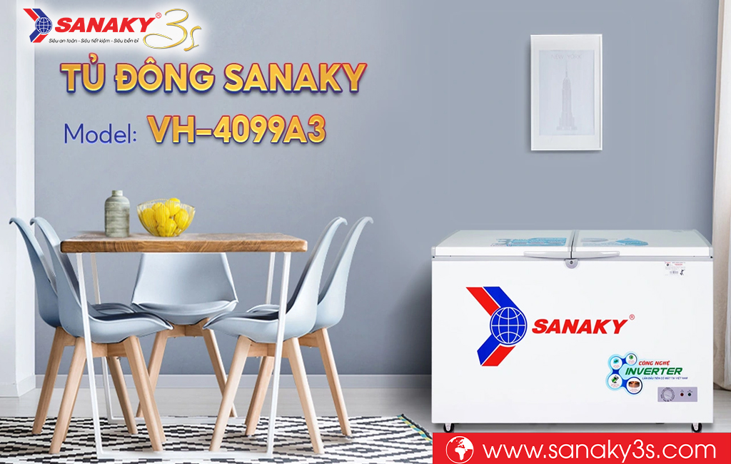Tủ đông Inverter Sanaky VH-4099A3 dung tích 305L