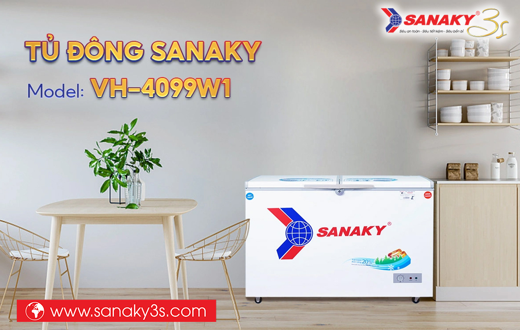 Tủ đông Sanaky VH-4099W1 dàn đồng