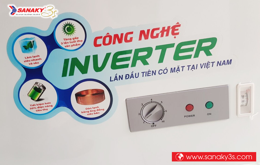 Nút điều chỉnh nhiệt độ Tủ đông Sanaky inverter VH-4899K3