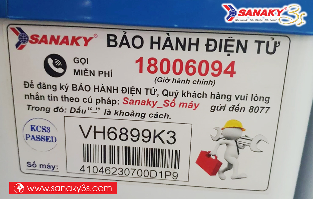 Tem số seri Tủ đông Sanaky VH-6899K3