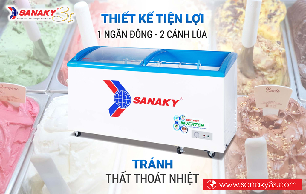 Tủ đông 2 cánh lùa Sanaky inverter VH-6899K3