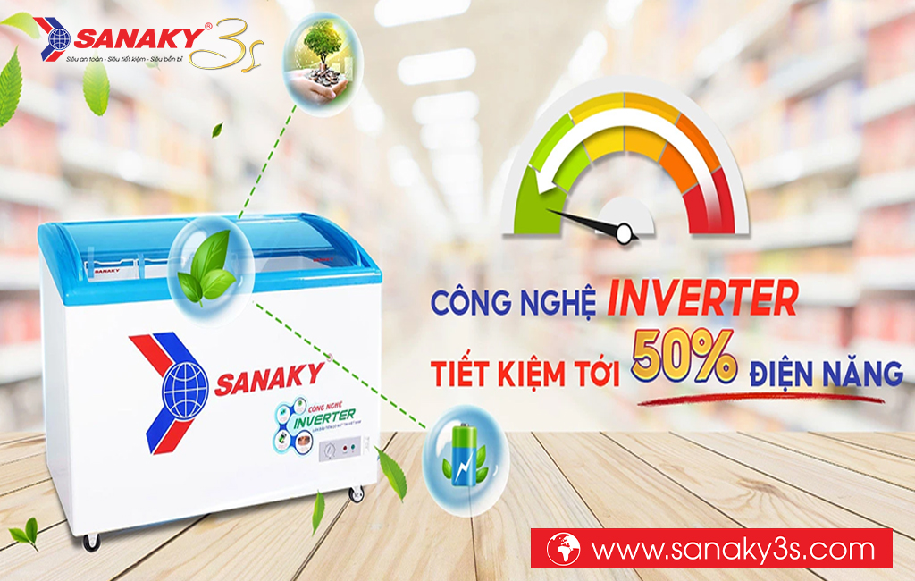 Tủ đông Sanaky inverter VH-4899K3 tiết kiệm điện