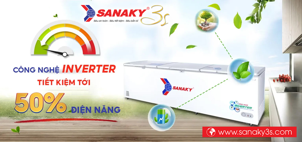Tủ đông Sanaky Inverter VH-1399HY3 tiết kiệm điện năng