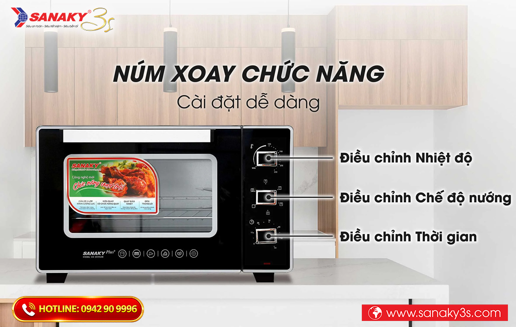 Các nút chức năng của Lò nướng Sanaky VH-3599S2D