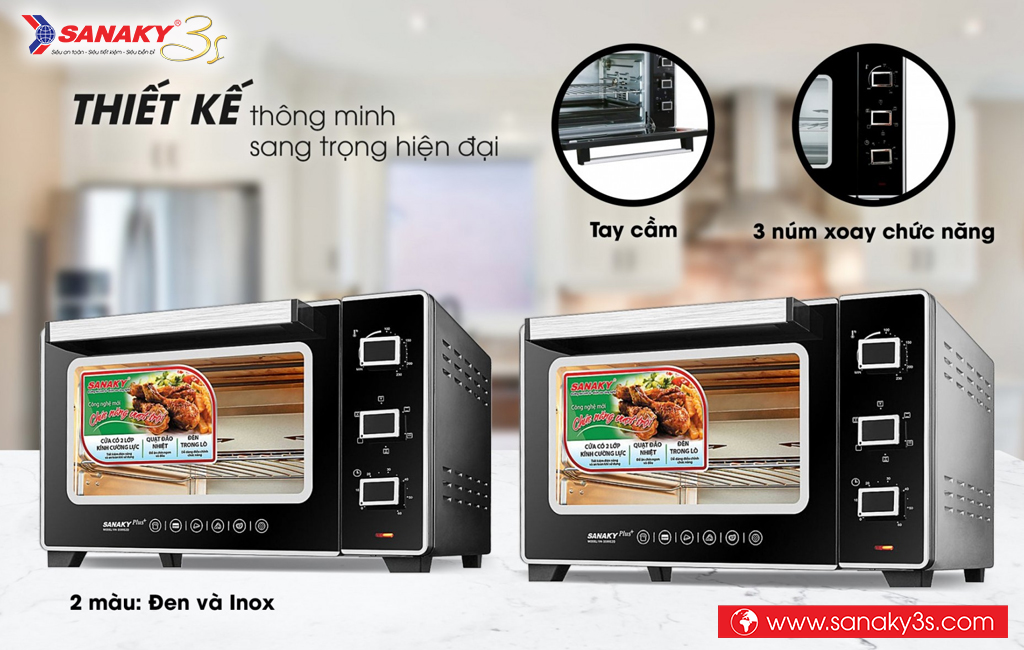 Lò nướng Sanaky VH-5099S2D thiết kế sang trọng