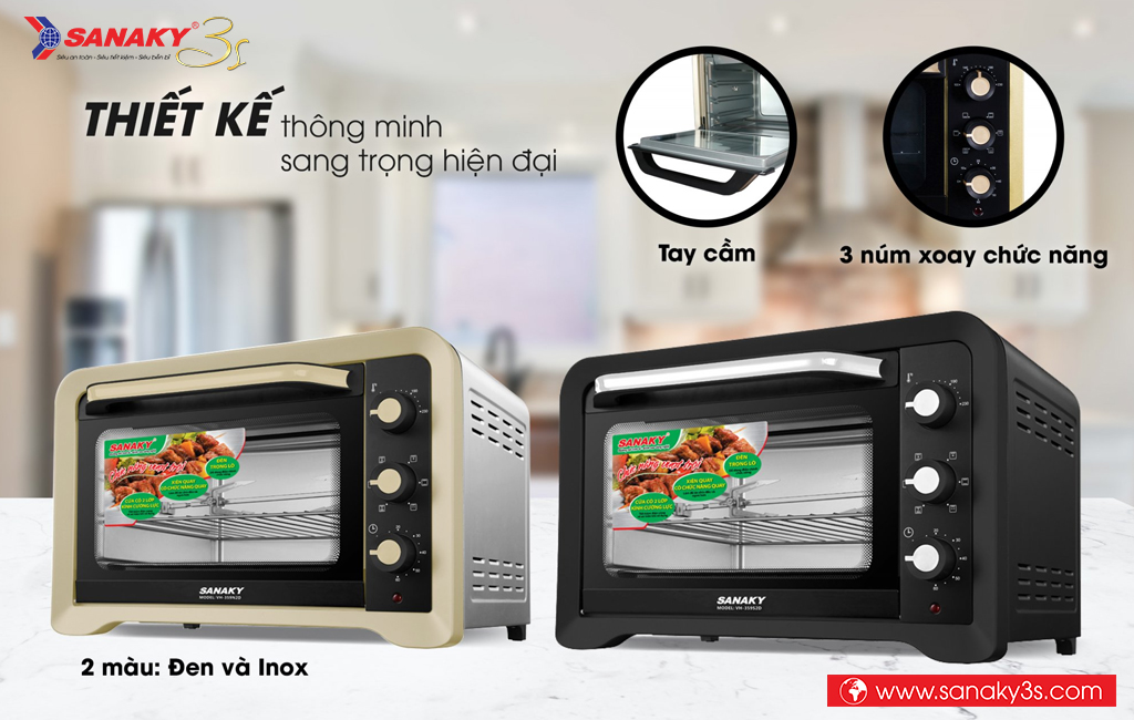 Lò nướng Sanaky VH-809S2D thiết kế sang trọng