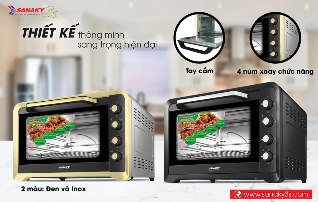 Lò nướng Sanaky VH-129S2D thiết kế sang trọng