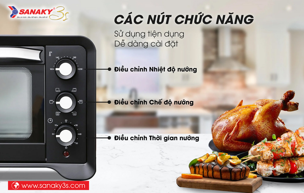 Các nút chức năng sử dụng tiện lợi