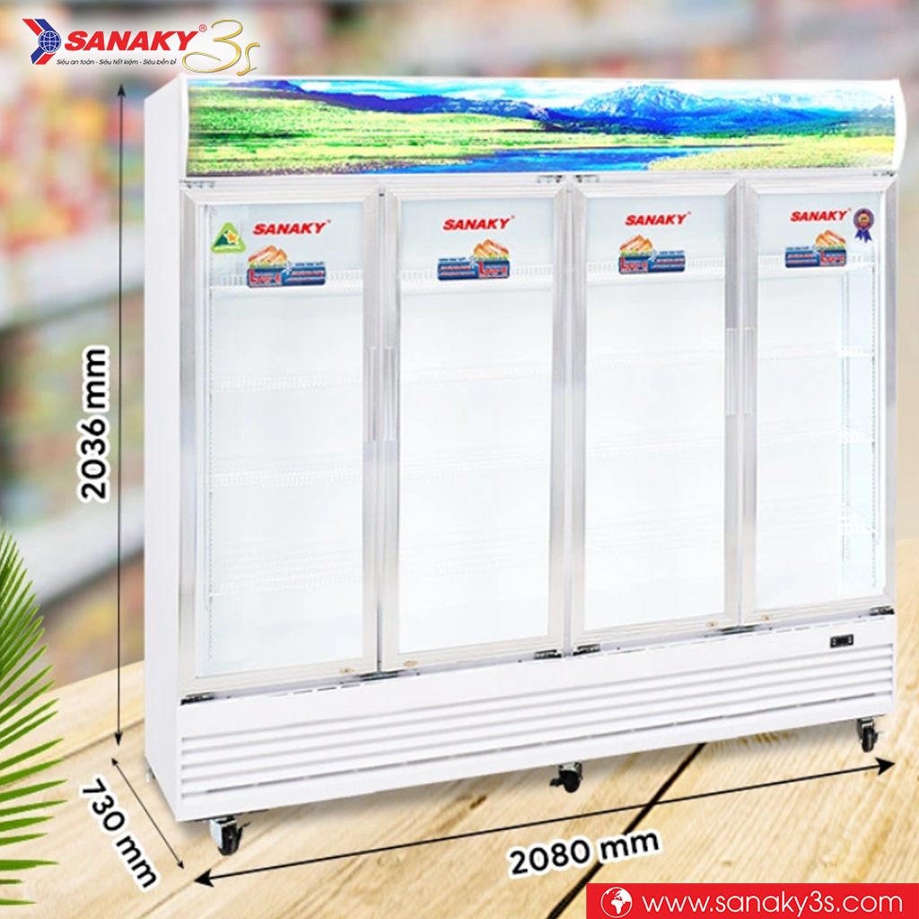Kích thước tủ mát Sanaky VH-2209HP