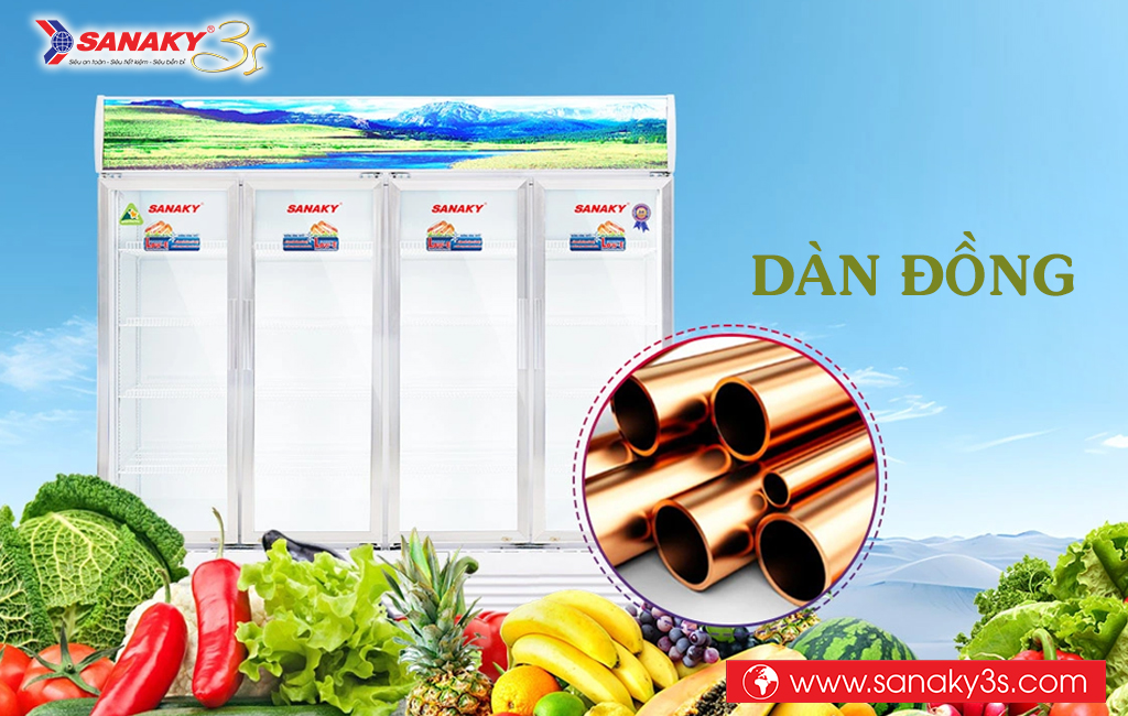 Tủ mát Sanaky VH-2209HP dàn đồng