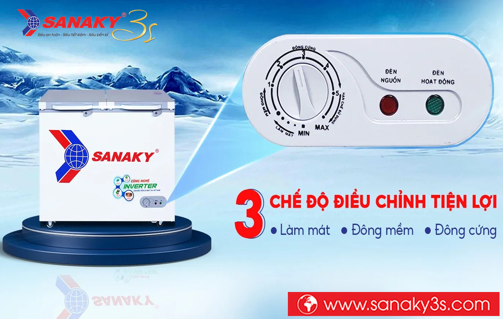 Tủ đông Sanaky 1 ngăn điều chỉnh 3 chế độ
