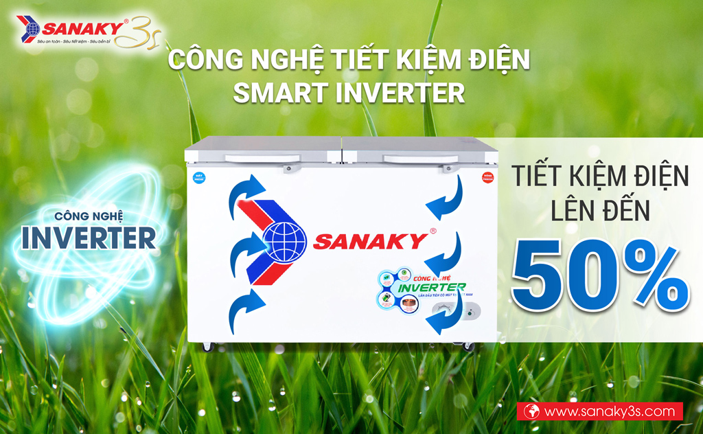 Tủ đông Inverter Sanaky VH-4099W4K tiết kiệm điện năng