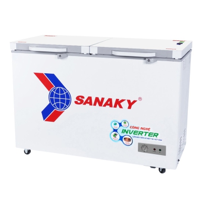 Tủ đông Sanaky mặt kính cường lực màu trắng