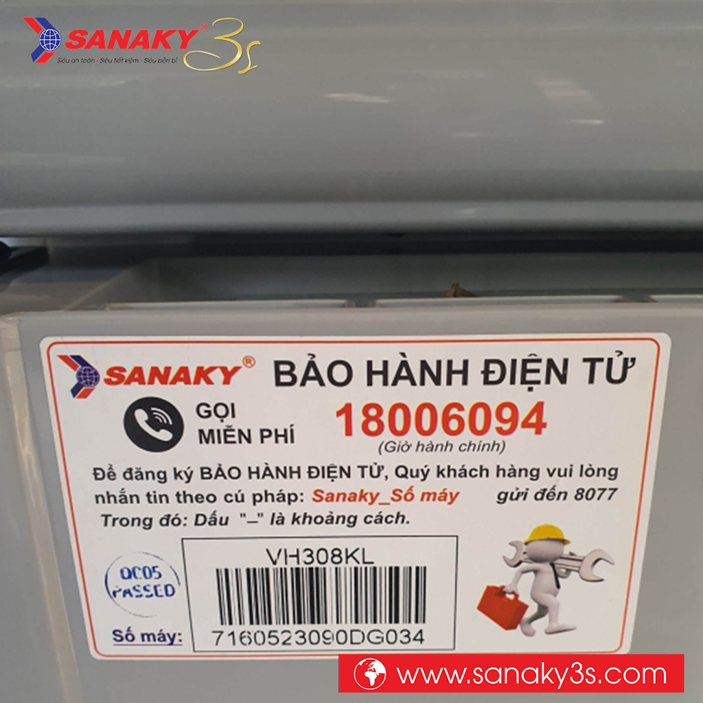 Tem bảo hành tủ mát VH-308KL