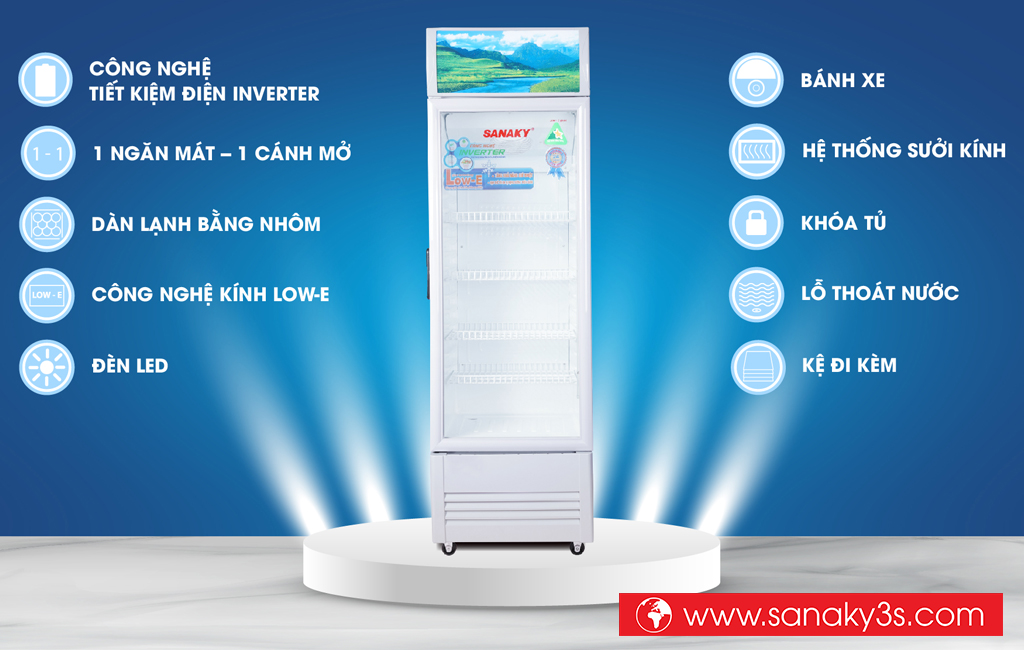 Thông số chi tiết Tủ mát Sanaky VH-218K3L