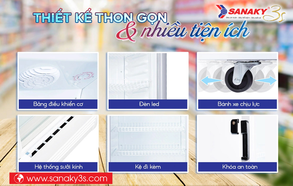 Tiện ích đi kèm tủ mát Sanaky VH-168KL