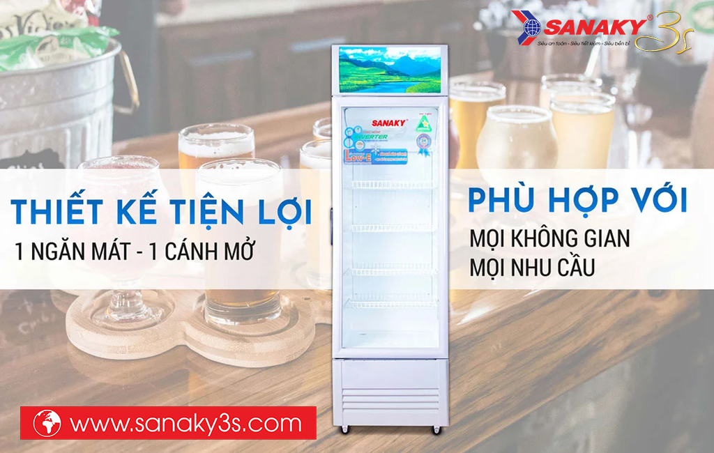 Tủ mát Sanaky VH-218K3L 1 cánh mở