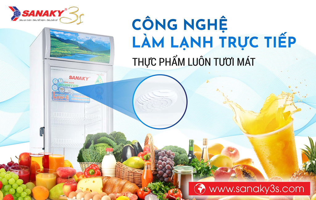 Tủ mát Sanaky VH-218K3L làm lạnh trực tiếp