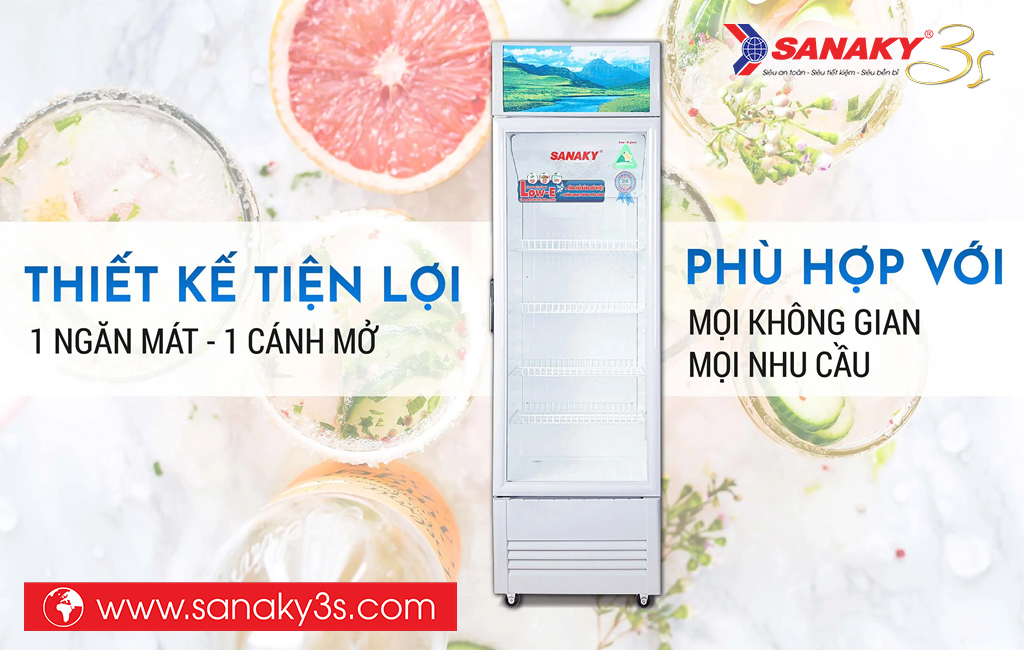 Tủ mát Sanaky VH-308KL 1 cánh mở