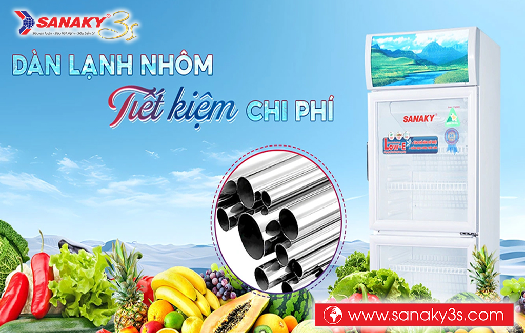Tủ mát Sanaky VH-308WL dàn nhôm
