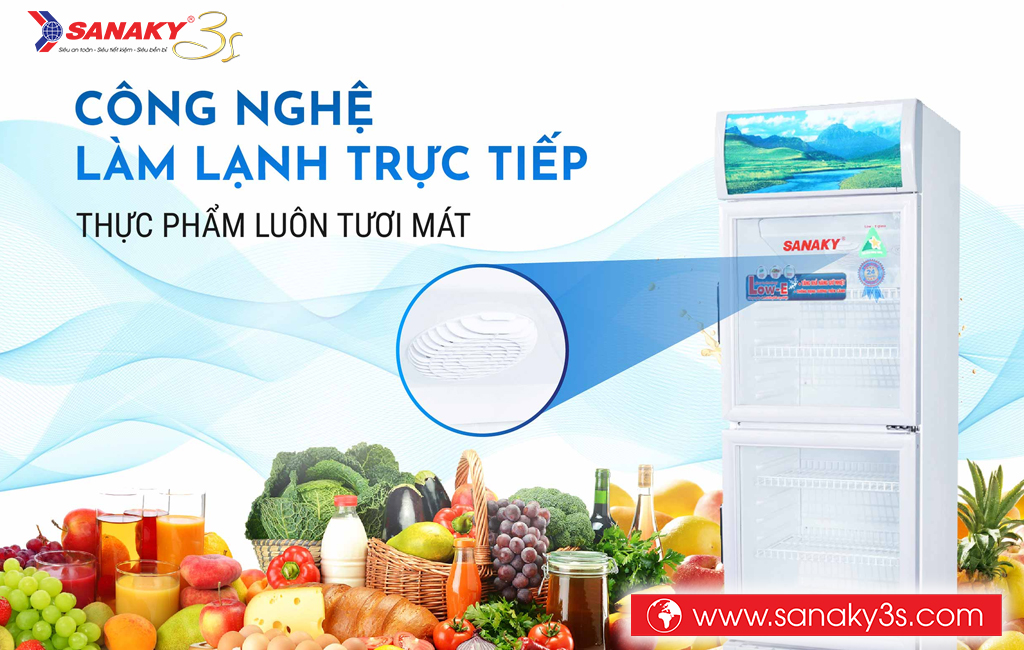 Tủ mát Sanaky VH-308WL làm lạnh trực tiếp