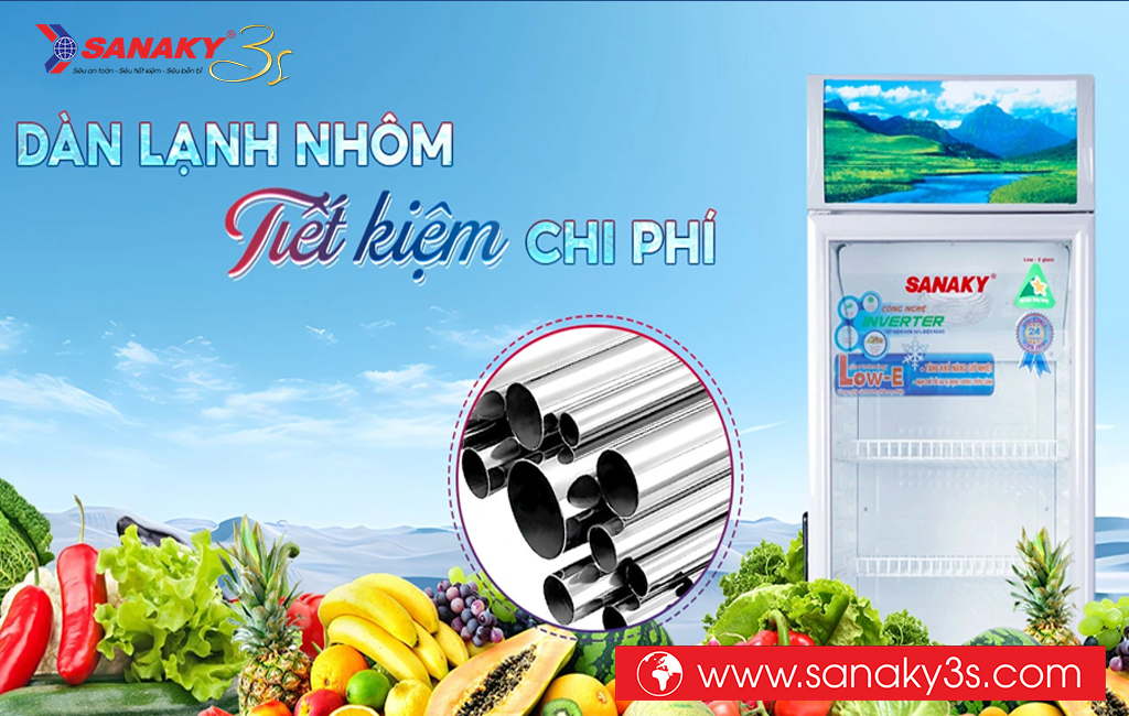 Tủ mát Sanaky VH-358K3L dàn nhôm