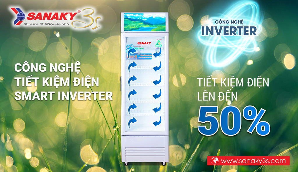 Tủ mát Inverter Sanaky VH-408K3L tiết kiệm điện năng