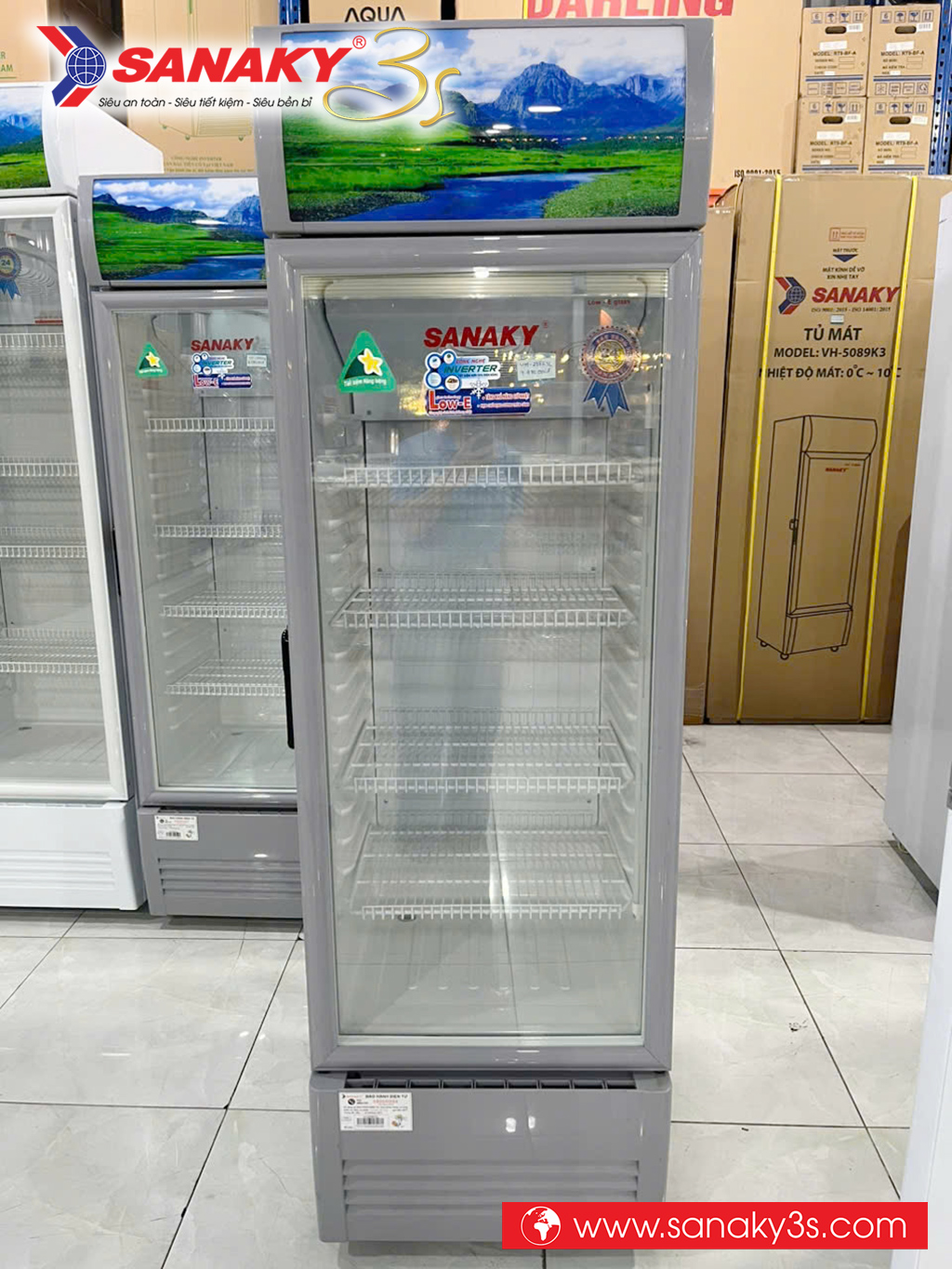 Tủ mát Sanaky Inverter VH-258K3L chính hãng