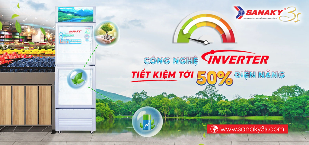 Tủ mát Sanaky Inverter VH-408W3L 400L