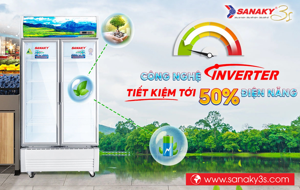Tủ mát inverter Sanaky DAVH-1209HP3 tiết kiệm điện năng