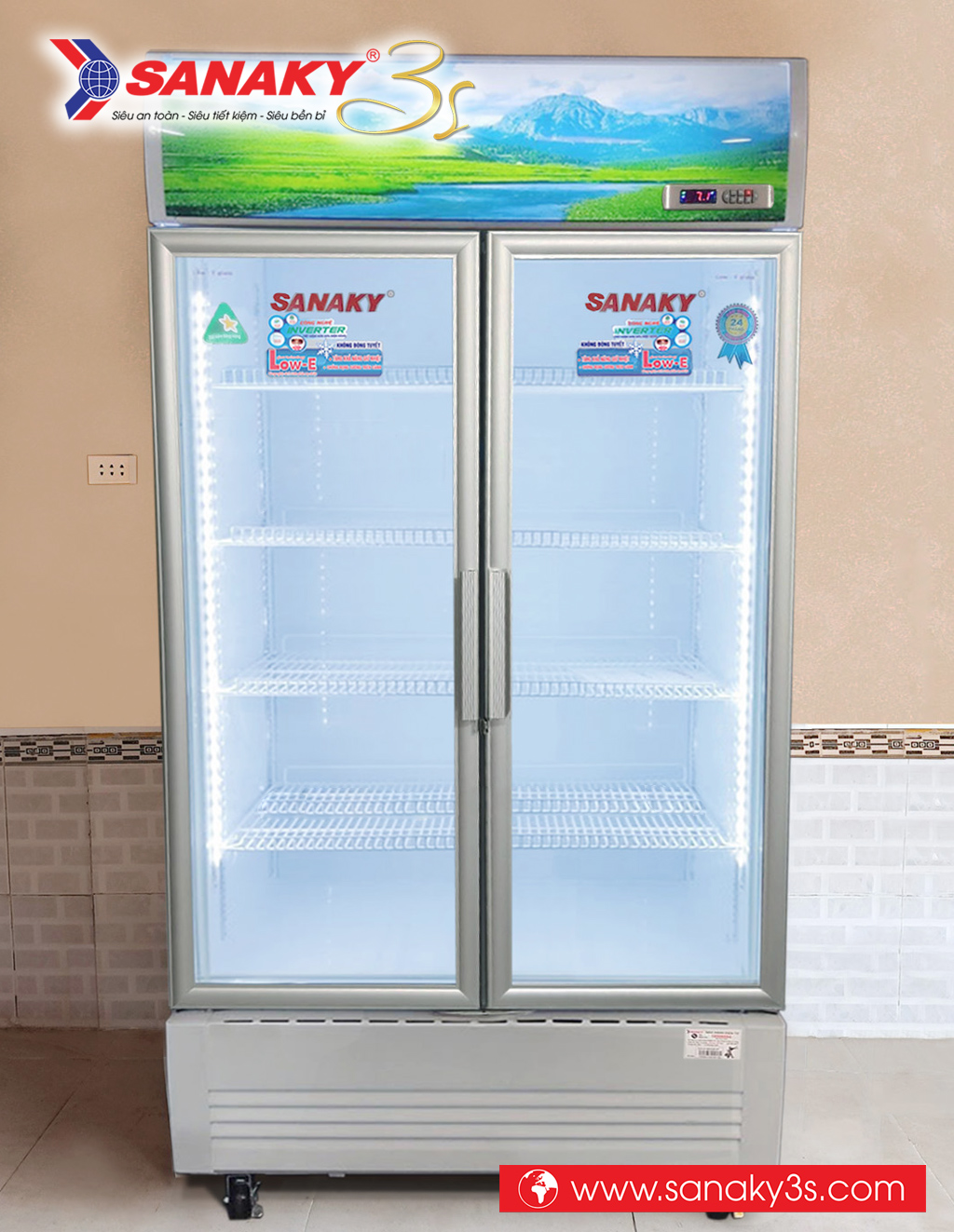 Tủ mát Sanaky Inverter DAVH-8009HP3 chính hãng