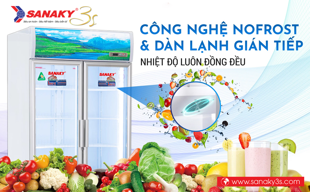 Tủ mát Sanaky Inverter DAVH-8009HP3 không đóng tuyết