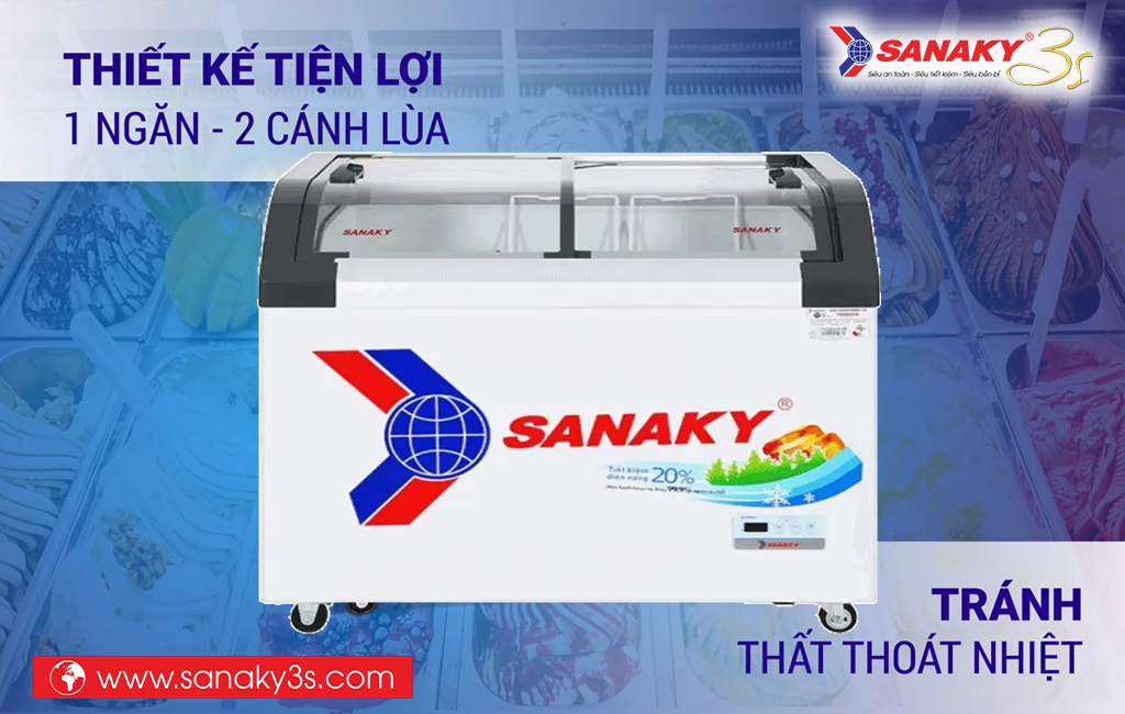 Tủ đông 2 cánh lùa Sanaky VH-4899KB