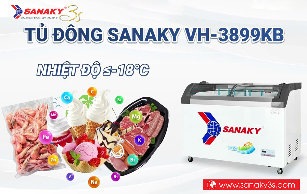 Tủ đông Sanaky VH-4899KB làm lạnh sâu