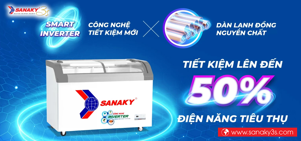 Tủ đông Sanaky Inverter VH-4899K3B tiết kiệm điện