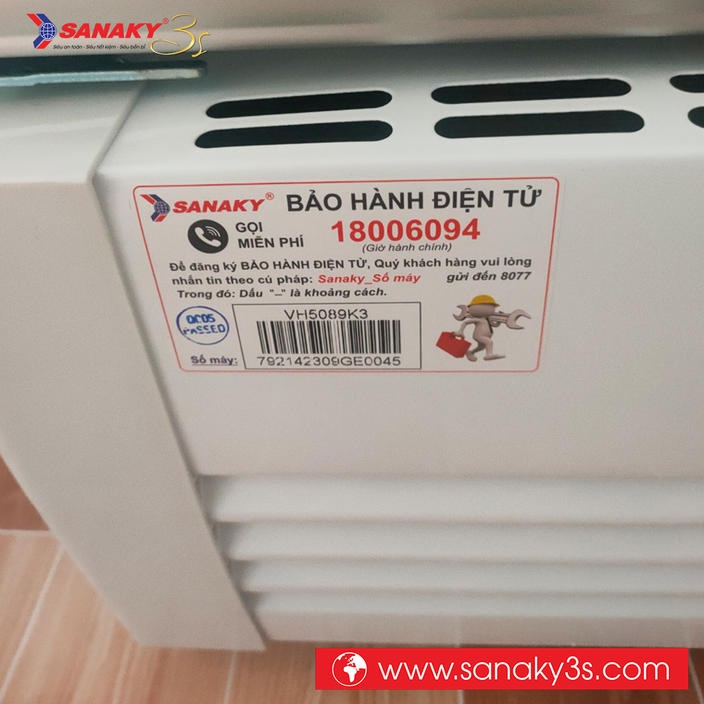 Tem bảo hành tủ mát Sanaky VH-5089K3