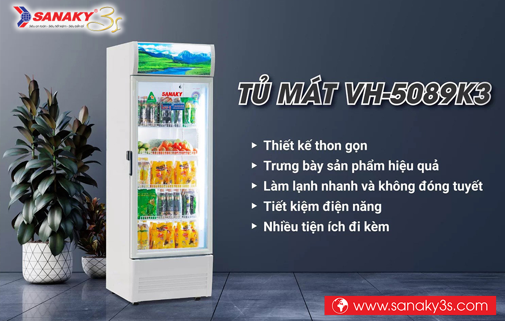 Tủ mát inverter Sanaky VH-5089K3 480L
