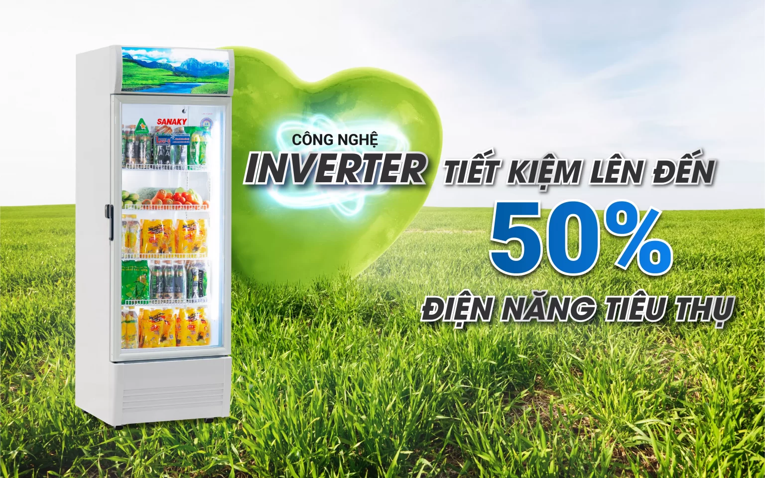 Tủ mát Inverter Sanaky VH-3589K3 tiết kiệm điện năng 50%
