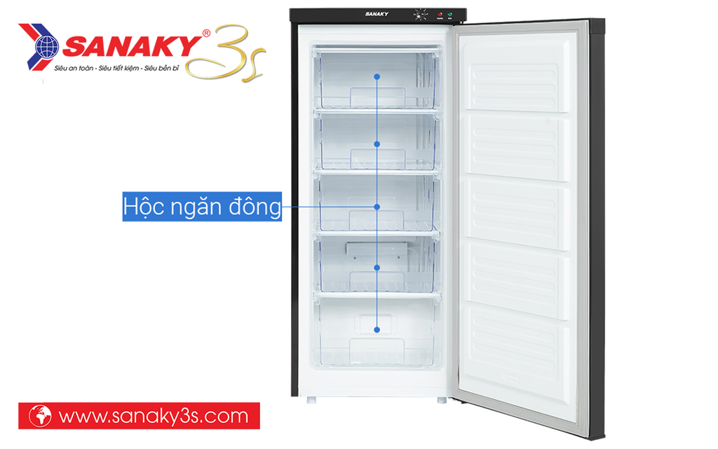 Tủ đông đứng Sanaky VH-180VD3 hộc bên trong