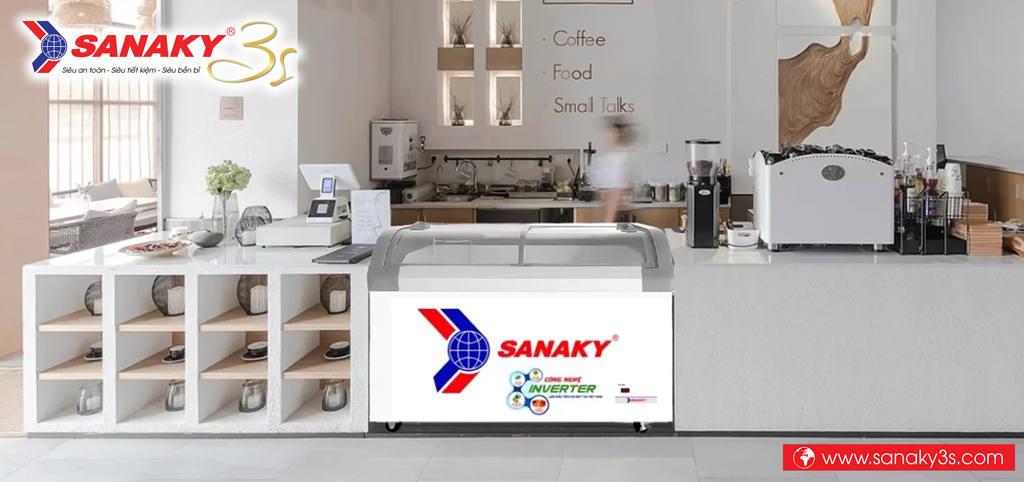 Tủ đông Inverter Sanaky VH-3899K3B mặt kính cong