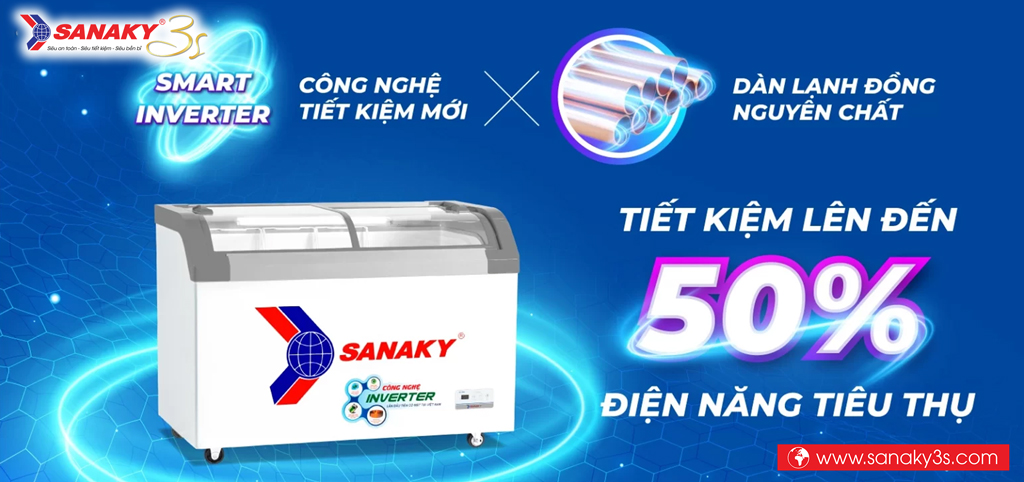 Tủ đông Inverter Sanaky VH-3899K3B tiết kiệm điện năng