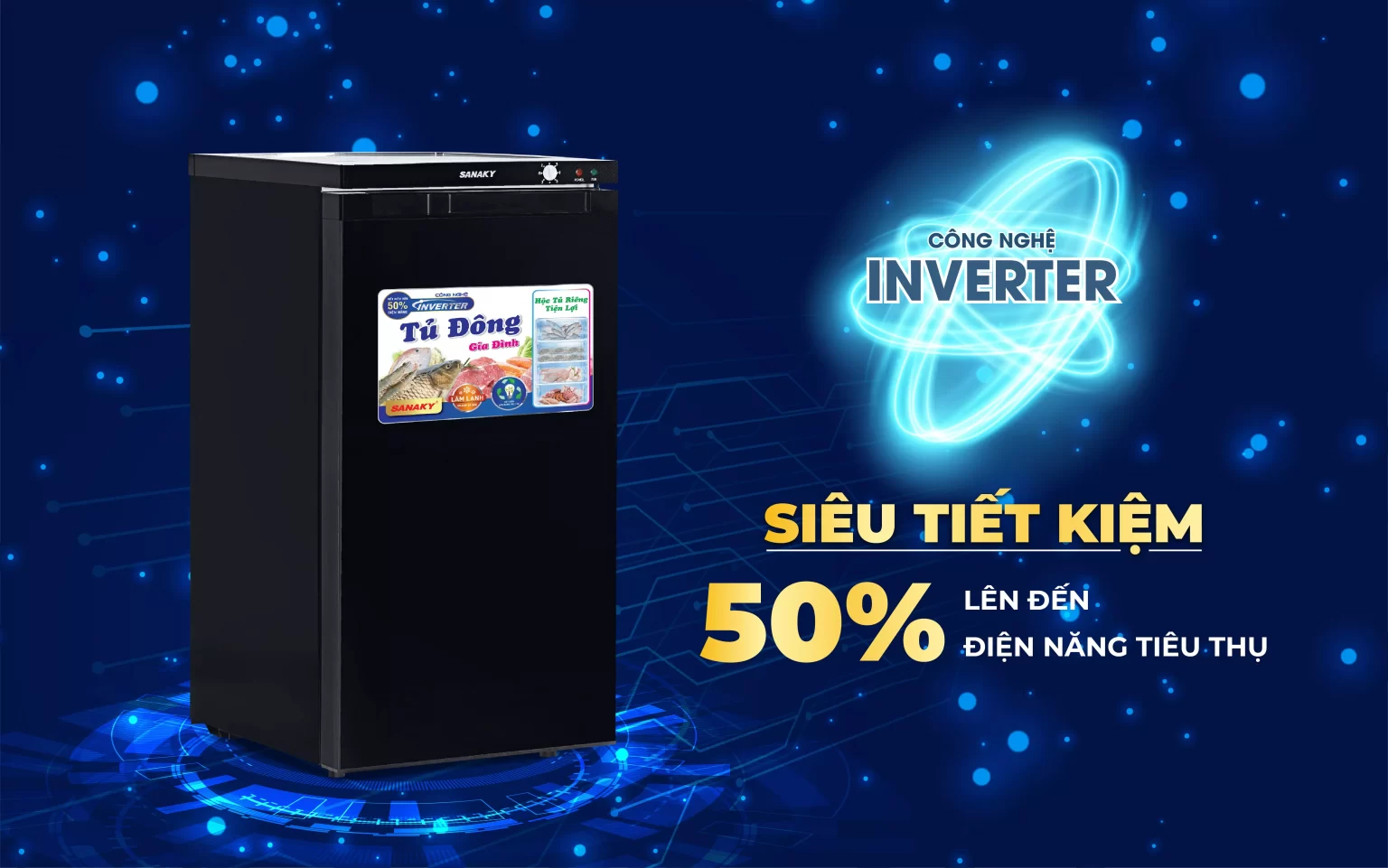 Công nghệ inverter tiết kiệm điện trên tủ đông VH-160VD3