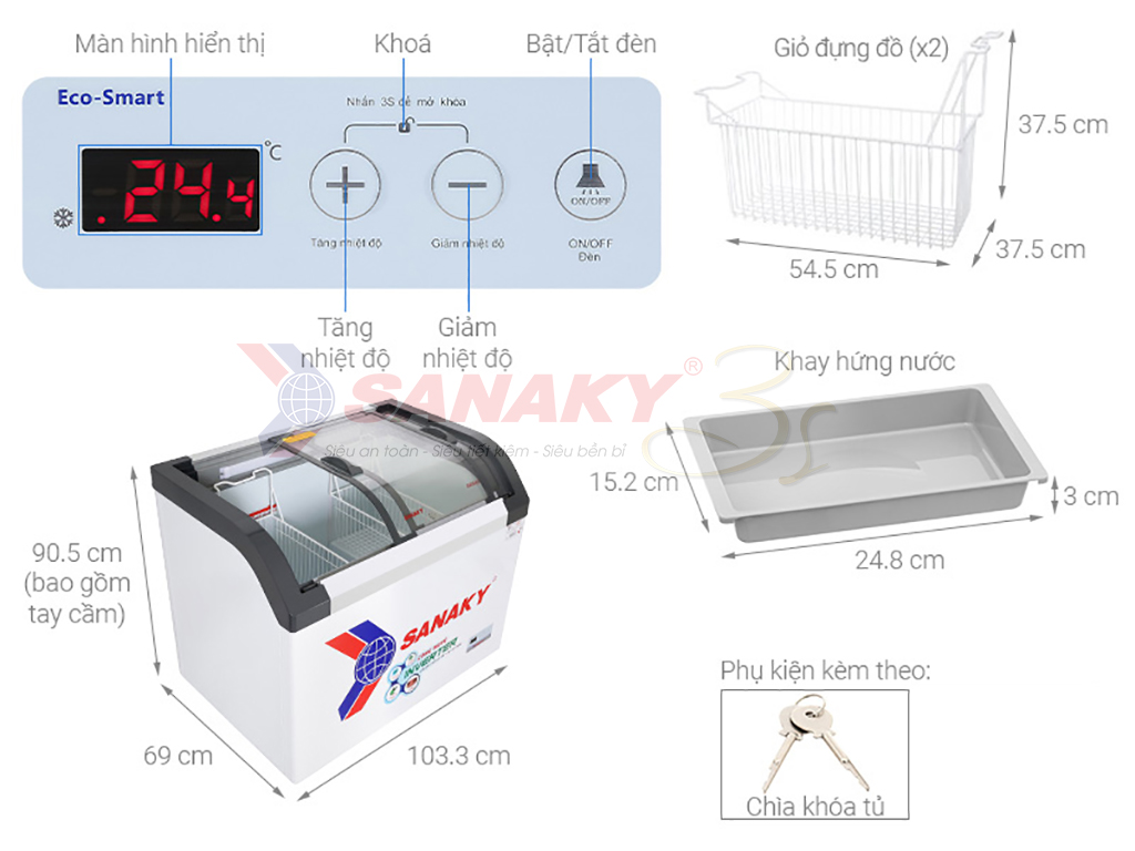 Tủ đông Sanaky VH-3899K3B thông số chi tiết