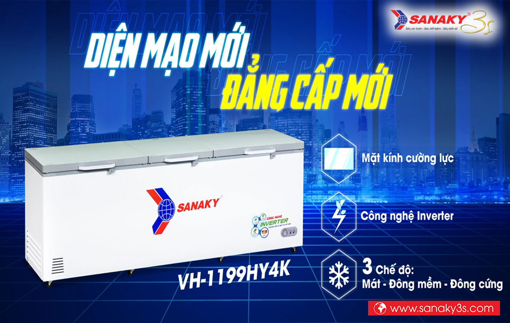 Tủ đông Inverter Sanaky VH-1199HY4K 900 lít
