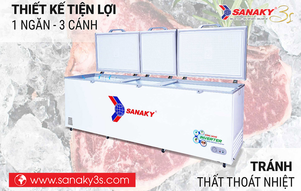 Tủ đông Sanaky VH-1799HY 1 ngăn 3 cánh