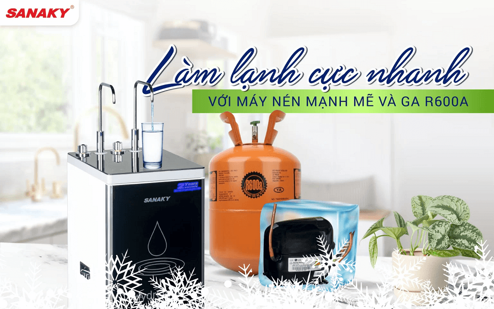 Gas R600a giúp máy lọc nước VH-202HY làm lạnh cực nhanh