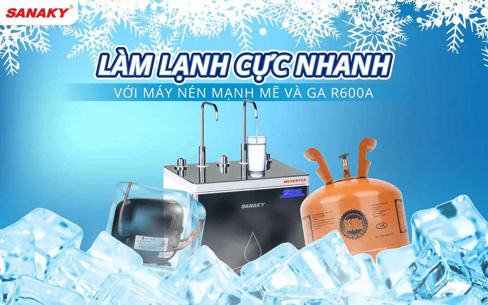 Máy lọc nước VH-202HY3 sử dụng gas R600a làm lạnh cực nhanh