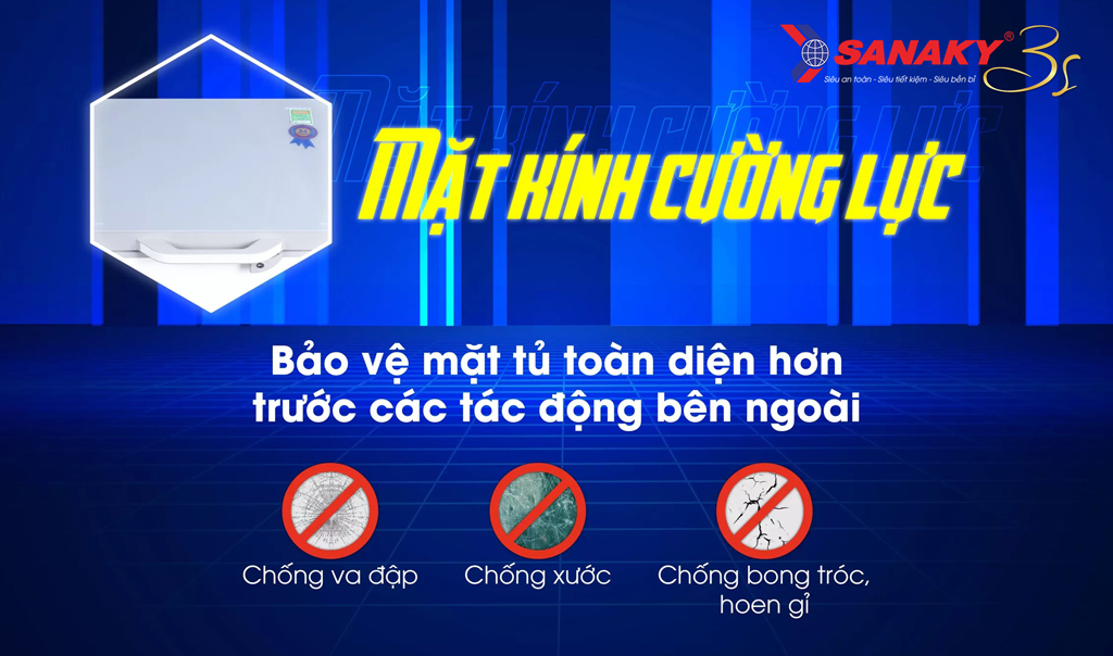 Tủ đông Inverter Sanaky mặt kính cường lực