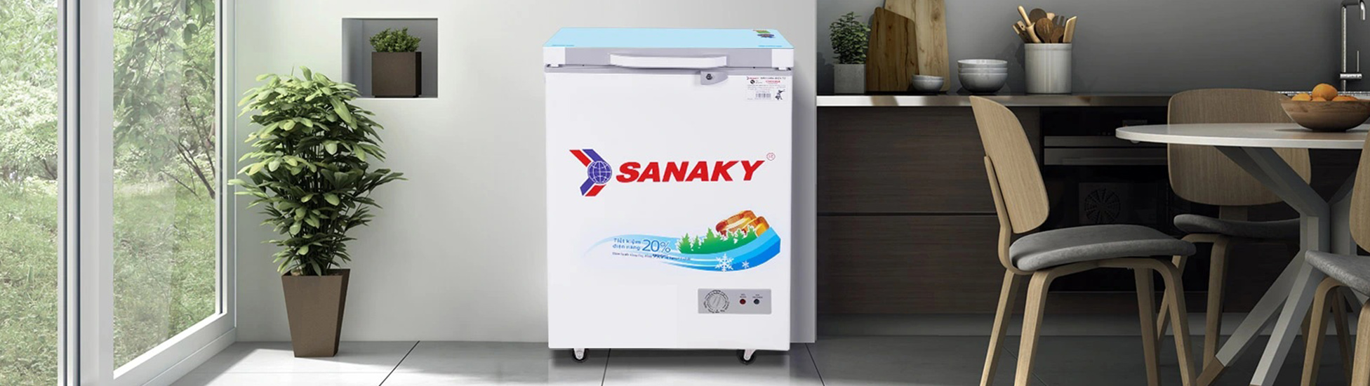 Tủ đông sanaky mặt kính cường lực