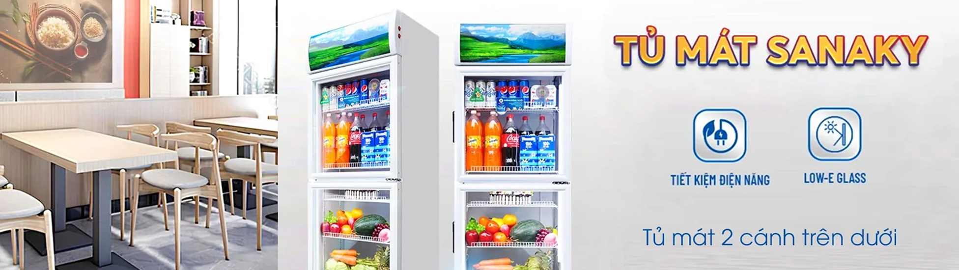Tủ mát Sanaky Inverter 2 cánh trên dưới